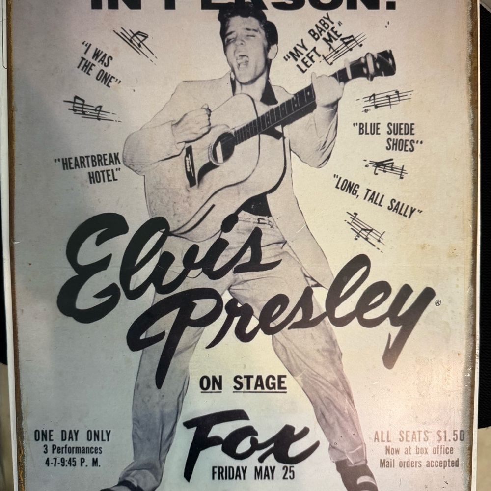 Vintage Elvis Presley Concert Poster 12x15
